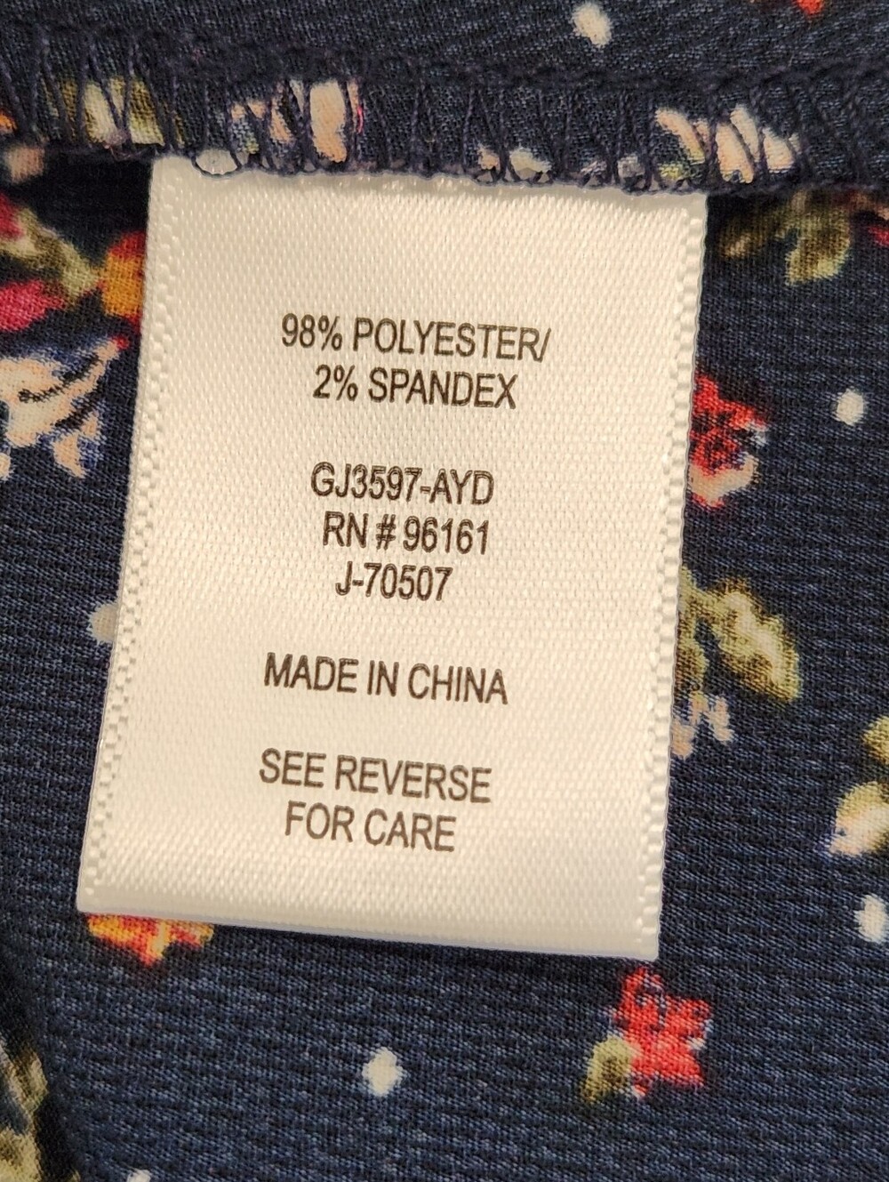 Gypsies & Moondust Navy Floral Ruched Drawstring Blouse Flared Cuff Size Large - Picture 8 of 9